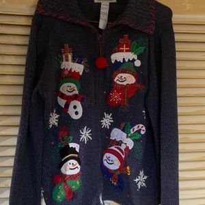 Christmas Cardigan with Zipper